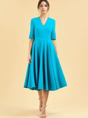 The Pretty Dress Company Myla Midi Dress. Size UK 12 in turquoise color.